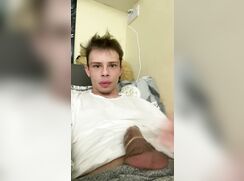 Hot Boy Cums In Condom On His Bed