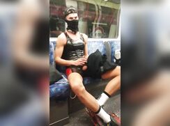 Hot masturbating on the train