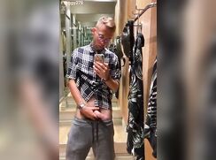 Dnz blond cutie wanks in fitting room