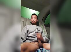 Asian Dude Jerks and Cums in Car 278