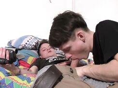 Cute  guys filming each other blowjob and fuck cum