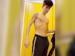 Fit Lad in Public Bathroom