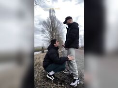 [ABX][825] - Outdoor gay sucking with cum