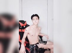 handsome Asian boi handjob porn (no cum)