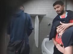 BJ in Mens Room no cum hard caught gay porn