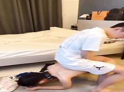 Cute Asian likes to be chained and teased