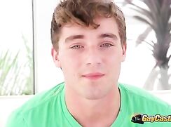 Handsome twink Porn Star in his casting audition and getting a good ass pounding