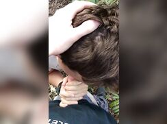 Boy suck his friends dick in the forest