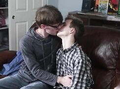 Brown Leather sofa Bareback Boys