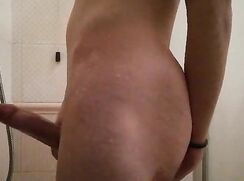 Dnz twink jerks his big uncut dick in the shower