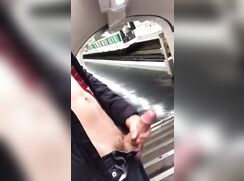 Dude Cums on the Subway Stairs 320