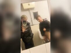 Gay Twinks BJ in Men's Room-no cum porn