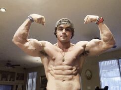 flexing in kitchen hunk guy flex