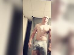 US Army Dude Strips Nude showing Shaved Cock