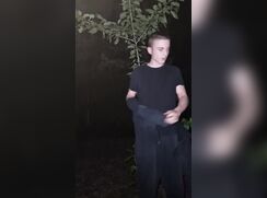 Slave Jerks Off In Park