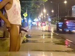 Masturbating on the side of the highway