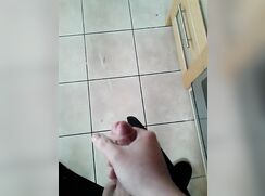 Huge Twink Cumshot in Parents Kitchen