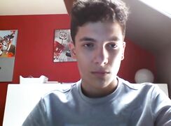 Latin teen jerks his big uncut dick and cums twink porn