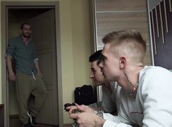 [BF][26] Brought two friends and cum on them together with stepfather