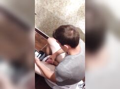 Bathroom jerking twink