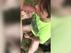 Twink Gives BJ outside but he is the one to Cum Porn