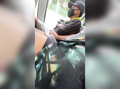 the boy needs a helping hand while driving