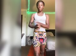 Black teen rides dildo