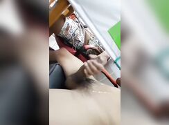 Handjob in school language lab