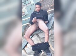 [Black cock] [101] Black boy playing dick in public