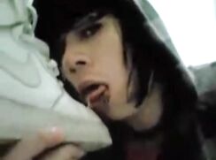 An Emo Boy Likes To Ejaculate On These Sneakers To Lick All His Semen .