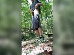 [ABX][1][457] - Risky teen jerking off at the woods blows thick cumshot