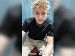 Aidan jerks his big cock