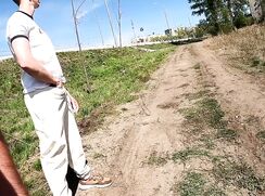 [ABX][1][545] - Guy jerking off on an old street in the city