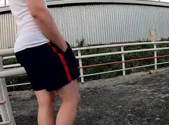 [ABX][1][571] - Guy jerks off in extreme sports in the railway tracks