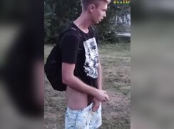 Blondie and his cum in public gay boys porn