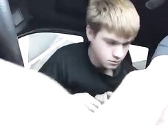 Blond Twink Gives Oral. To Friend In His Car porn