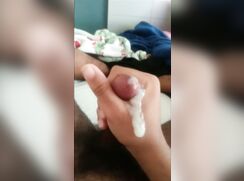 Light skin jerks off and cums