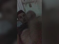 Horny guy cums on the bed boys porn