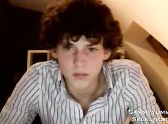 Cute curly haired twink porn wanks and cums extended