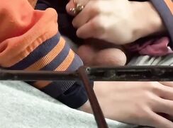 sweet boy jerking during class