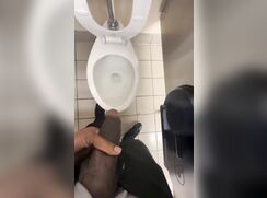 Exhibitionist pisses & FLASHES BBC