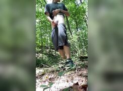 [ABX][1][766] - Risky teen jerking off at the woods blows thick cumshot