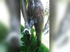 Black Boy's Shower Outdoors