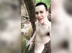 Jerking off at the creek