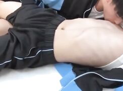 Young Japanese Soccer twinks caressed,suckingand fucking