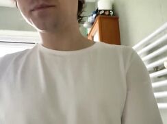 [ABX][1][895] - Smooth 19 year old twink wanks and cums with huge 8” cock and cums...