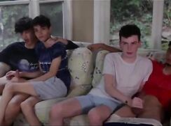 Four boys foursome sex twink porn gang