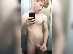 [T38]-[01] Redhead  bathroom jacking with roommates in other room