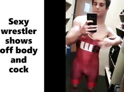 Sexy wrestler shows off body and cock porn