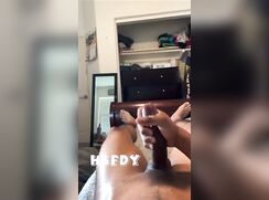 [Black cock] [137] Edging a huge load